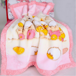 秋冬季婴儿童毛毯被双层加厚初生宝宝抱毯幼儿园午睡毯新生儿礼盒