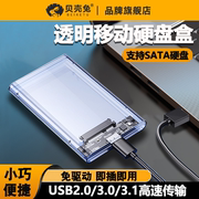 USB 3.1 Type C笔记本电脑外接2.5寸机械固态SSD透明硬盘盒3.5英寸移动USB3.0高速转SATA机械固态通用台式机