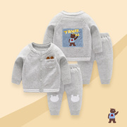 婴儿毛衣套装冬装男宝宝针织衫新生儿男童洋气衣服秋冬线衣小外套