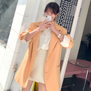  韩国进口女装 MAYBINS 春款 韩范糖果色西装短外套
