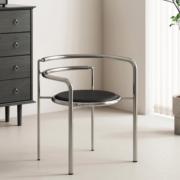 北欧创意不锈钢餐椅包豪斯餐椅客厅居家博主同款钢管靠背椅咖啡椅