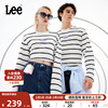Lee23秋冬舒适版型白色条纹圆领男女同款长袖T恤LUT007235204