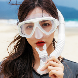 I自由泳深潜水镜呼吸管套装游泳眼镜可呼吸训练水下呼吸器潜水装