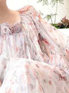 “蝶舞春天”玫瑰真丝印花紫色两件套装裙气质连衣裙