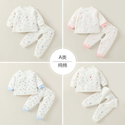 新生婴儿衣服春秋保暖和尚服夹棉分体薄棉袄0初生3月宝宝棉衣套装