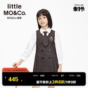 little moco童装秋冬装儿童裙子女童英伦格纹连衣裙学院风大童