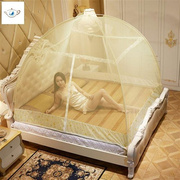 蒙古包蚊帐可以装风扇1.8米单人帐篷单i人床三开门小孩拉链款小床
