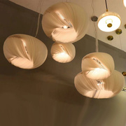 北欧现代简约创意个性设计师卧室，羊皮纸客厅书房展厅橱窗白色吊灯