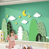 网红森系儿童房间布置装饰画游戏区电视背景墙卧室幼儿园墙面环创