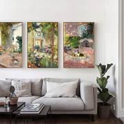 花园索罗拉单幅油画布欧式风景，装饰画客厅沙发，背景无框画餐厅挂画