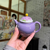 紫手绘茶壶小品壶，手工陶瓷梨形壶仿古功夫，茶具防烫泡茶壶