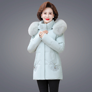 妈妈装冬装白鸭绒棉袄外套时尚202340岁50中老年羽绒服女冬季