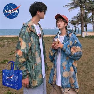 NASA潮牌2023沙滩防晒衣男春夏度假透气迷彩情侣防晒服夏威夷