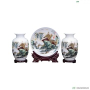 三件套陶瓷器花瓶摆件A景德镇新中式家居装饰客厅插花干