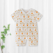 婴儿空调服纯棉睡衣夏装，薄款宝宝爬服哈衣0-3个月6夏季8连体衣9月