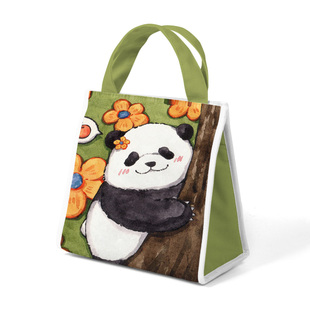 国宝熊猫花花酱hb卡通可爱便当包保温饭盒袋上班族带饭包包定制