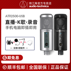 Audio Technica 铁三角 ATR2500电容麦克风话筒录音直播K歌设备全民k歌游戏主播USB麦克风电脑台式