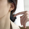 玫瑰金耳环2023年潮水钻，耳圈纯银针简约小众设计感高级耳饰女