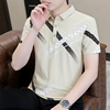 夏季短袖t恤男韩版潮流纯棉，翻领polo衫，休闲个性青年全棉半袖上衣