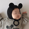 韩国新生婴儿可爱米奇帽子男女宝宝动物，耳朵帽子凸造型