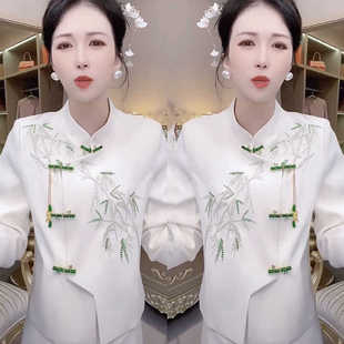 新中式国风禅意套装女2024春秋季名媛高端气质小香风两件套裙