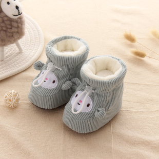 新生婴儿鞋袜秋冬季不掉3-6-12个月男女，宝宝0-1岁8软底学步棉布鞋