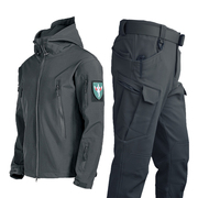 鲨鱼皮软壳冲锋衣男套装，三合一战术防风外套，加绒加厚秋冬季登山服
