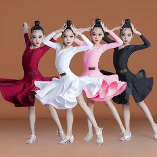 夏季女童拉丁舞蹈专业比赛规定服分体考级大摆裙套装演出服