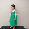木西童品2023夏韩国(夏韩国)版女童森系绿色蕾丝，花边吊带长裙背心连衣裙