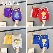 男女童夏季套装中大童篮球运动服速干宝宝短袖短裤两件套儿童夏装