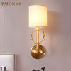 品盟全铜欧式壁灯，美式鹿角现代简约床头灯走廊，过道客厅墙壁灯铜灯