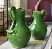 洋坊/祖母绿瓷器陶瓷花瓶美式插花器客厅餐桌弧形中式冰裂纹装饰