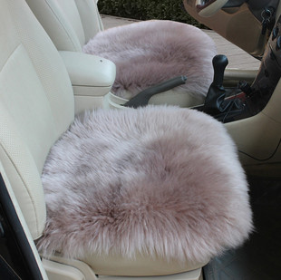 冬季纯羊毛汽车坐垫无靠背，通用单垫皮毛一体，真羊毛长毛单片小方垫