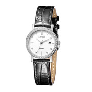 手表镶钻防水皮带女款男石英表，简约瑞士情侣手表，对表不锈钢