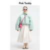 PinkTeddy童装女童羽绒服飞行员翻领皮衣夹克儿童冬季保暖外套