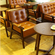 奶茶店咖啡厅沙发椅桌椅组合甜品店西餐厅汉堡店休闲卡座洽谈