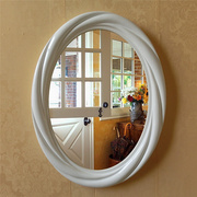 椭圆卫生间镜卫浴镜梳妆镜艺术镜，玄关镜装饰镜，浴室镜子白色欧式镜