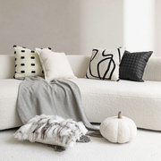 现代简约沙发抱枕客厅高级感黑白靠枕组合床头靠垫办公室靠包可拆