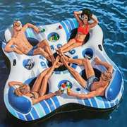 水上浮台多人浮床充气帐篷，游泳气垫床大号，漂浮垫魔毯躺椅沙发浮船