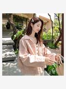 秋季粉色牛仔外套女装2024韩版学生，大码宽松长袖显瘦洋气上衣