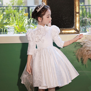 女童公主裙高端花童女孩婚礼中式儿童钢琴礼服小主持人生日女洋气
