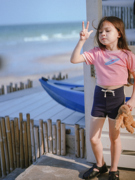 史豌豆女童短袖2023夏季儿童可爱韩版短款T恤女宝宝洋气上衣