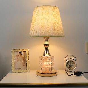 现代时尚水晶台灯卧室床头客厅灯饰灯具温馨浪漫金色结婚创意铁艺