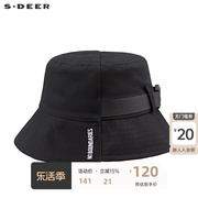 sdeer圣迪奥撞色字母不规则黑色渔夫帽S22183606