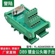 DB9串口头免焊DB25/37中继端子台DB15转接板自动化50针导轨式模组