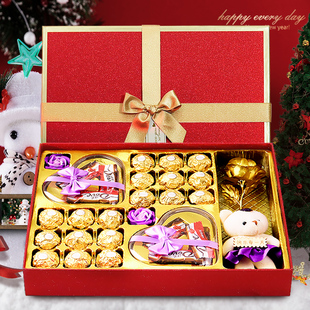 德芙新年巧克力礼盒送男生女朋友创意，生日年货零食费列罗跨年(罗跨年)礼物