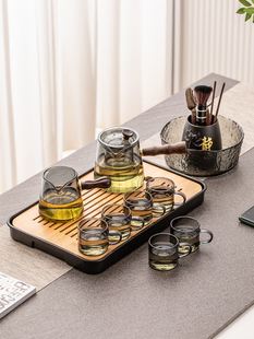 玻璃茶具套装家用茶盘，办公室客厅防烫耐热泡，茶壶喝茶功夫茶杯泡茶