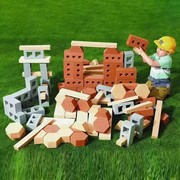 儿童泡沫积木户外构建区角幼儿园仿真大型砖块宝宝益智木纹玩具男