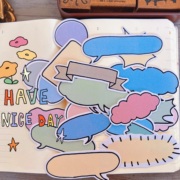 可书写卡通可爱便签对话框，贴纸幼儿园儿童，成长手册diy装饰素材贴