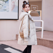 欧洲站时尚羽绒服女小个子设计感冬季韩版长款加厚学生面包服